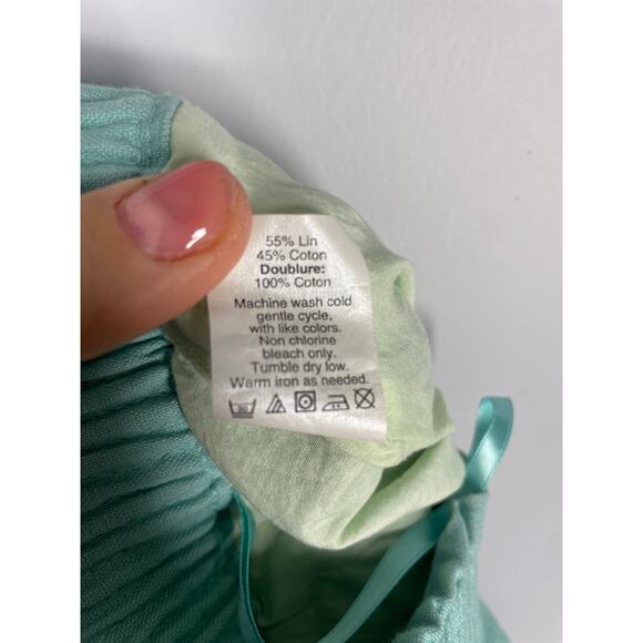 J.Crew, Sz 2, Aqua Blue Paperbag Waist Short Skirt, Linen & Cotton, Lightweight - Picture 7 of 8